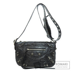 Balenciaga Lucagol Studded Shoulder Bag Calfskin Leather